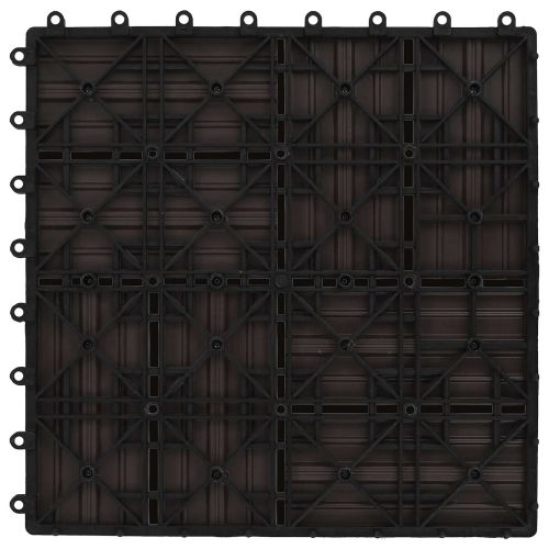 Плочка за decking 11 бр. Тъмен кафяв 30 x 30 cm WPC