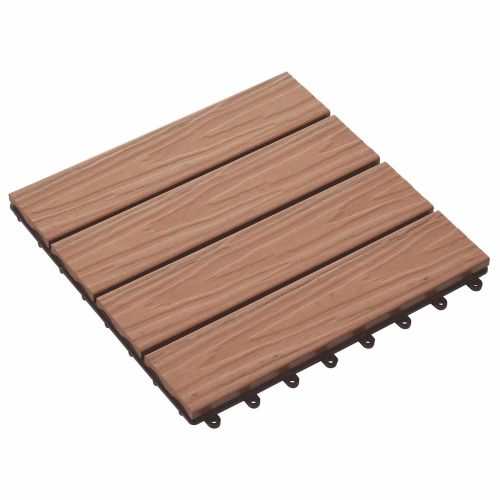 Плочка за decking 3D дизайн 11 pcs Светло кафяво 30 x 30 cm WPC