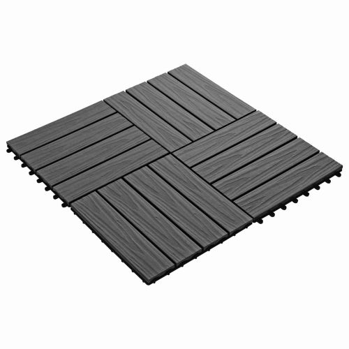 Плочка за decking 3D дизайн 11 бр. Черно 30 x 30 cm WPC