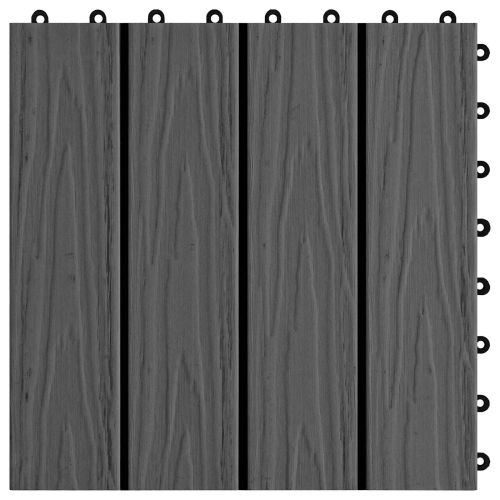 Плочка за decking 3D дизайн 11 бр. Черно 30 x 30 cm WPC