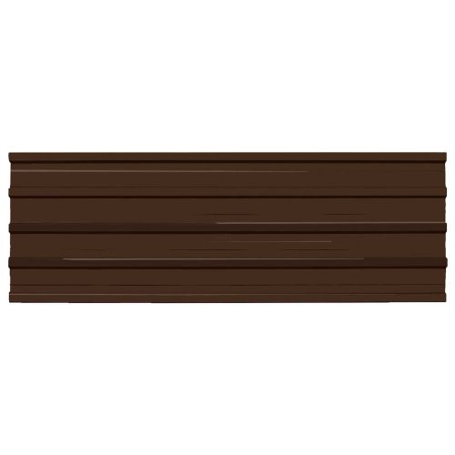 Покривен панел 12 pcs Кафяво 129 x 45 см Поцинкована стомана