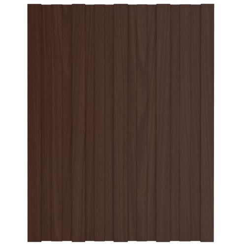 Покривен панел 12 pcs Кафяво 60 x 45 cm Поцинкована стомана