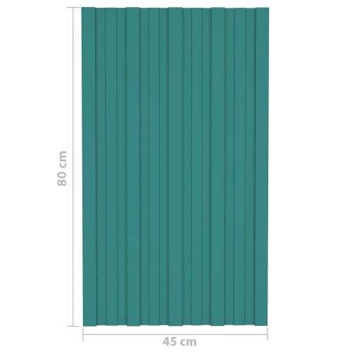 Покривен панел 36 pcs Зелено 80 x 45 cm Поцинкована стомана