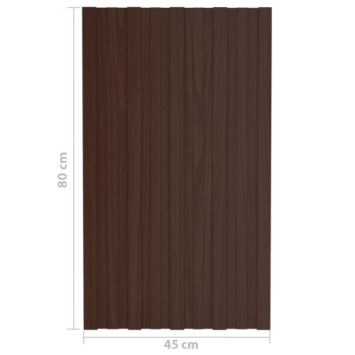 Покривен панел 36 pcs Кафяво 80 x 45 cm Поцинкована стомана