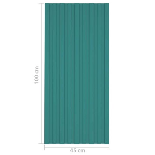 Покривен панел 36 pcs Зелено 100 x 45 cm Поцинкована стомана