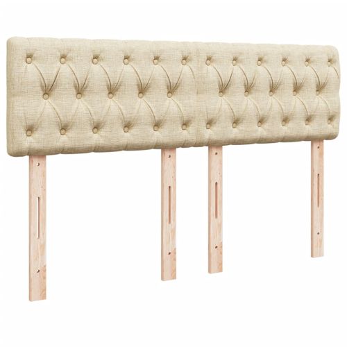 Боксспринг легло с матрак, кремава, 160x200 см, плат