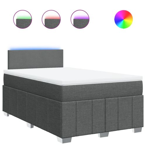 Боксспринг легло с матрак, тъмносиво, 120x190 см, плат