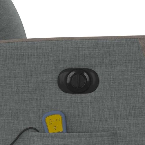 Електрически масажен реклайнер стол, тъмносив, текстил