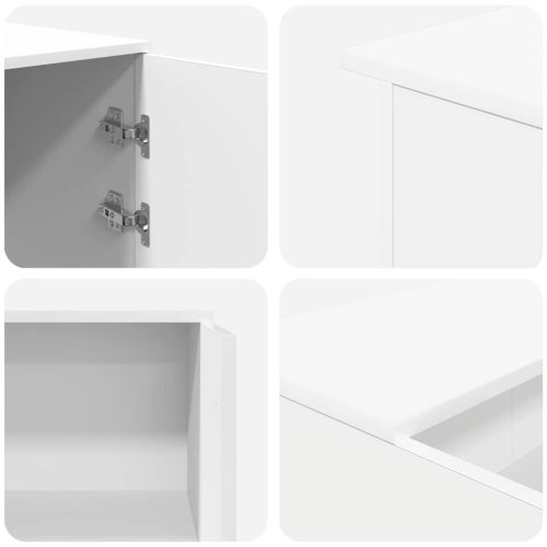 Рецепционно бюро, бяло, 200x50x103,5 см, инженерно дърво