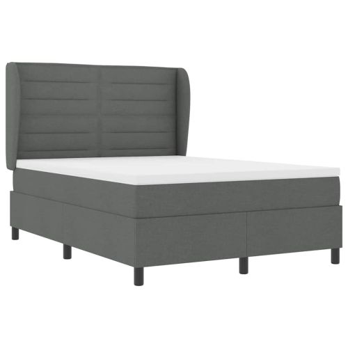Легло с пружинирана основа Тъмносив 160 x 200 cm текстил