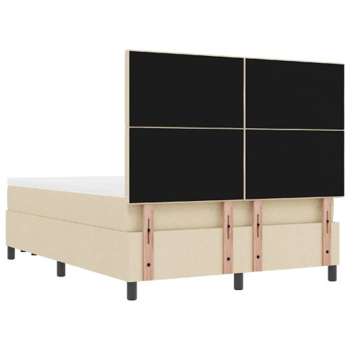 Легло с пружинирана основа с таблото Крем 160 x 200 cm текстил