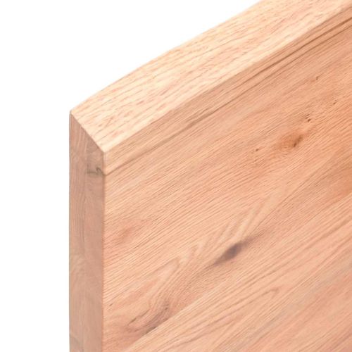 Стенен рафт светлокафяв 140x30x(2-4) см обработен масивен дъб