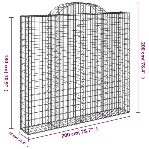 Габионни кошници арка 3 бр 200x30x180/200 см поцинковано желязо