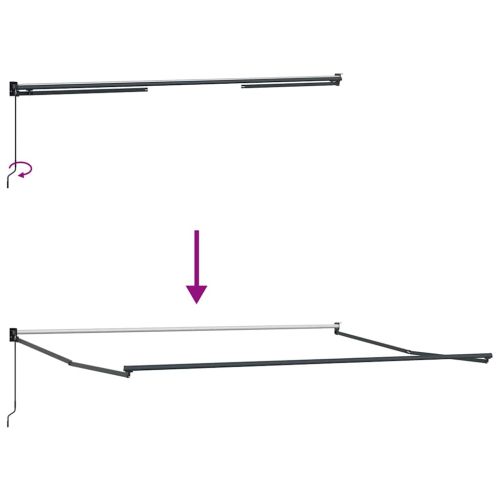 Ръчно прибираща се тента, бордо, 400x300 см