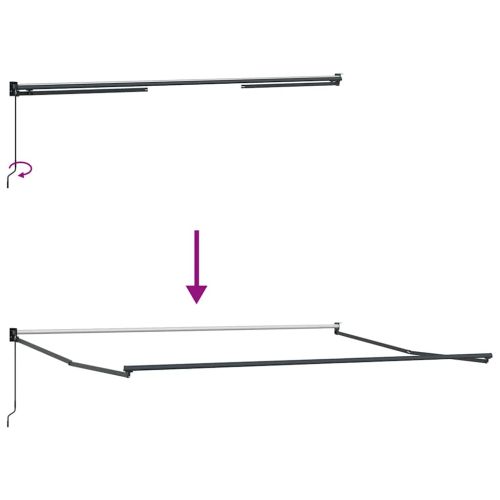 Прибираща се тента антрацит и бял 4x3 м плат и алуминий