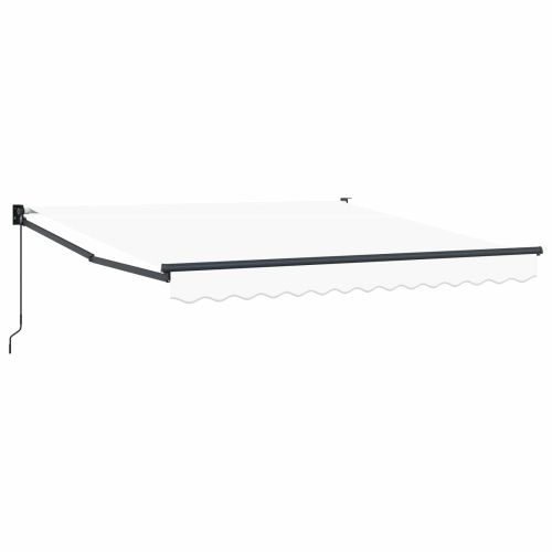 Ръчен сгъваем навес Бял 350 x 250 cm Полиестер с PU покритие