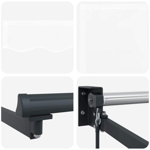 Ръчен сгъваем навес Бял 350 x 250 cm Полиестер с PU покритие