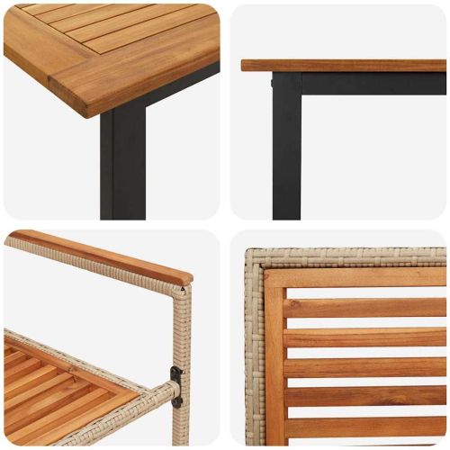 Комплект за хранене в градината 5 pcs Бежово