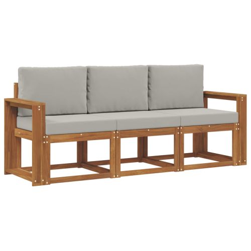 Комплект дивани за открито 3 pcs Естествено и светло сиво