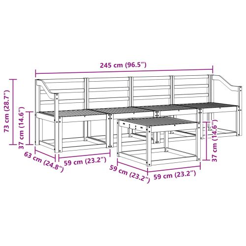 Комплект дивани за открито 5 pcs Естествен