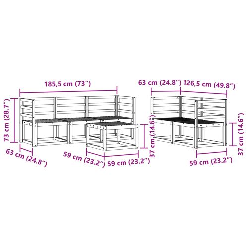 Комплект дивани за открито 6 pcs Естествен