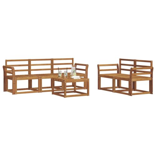 Комплект дивани за открито 6 pcs Естествен