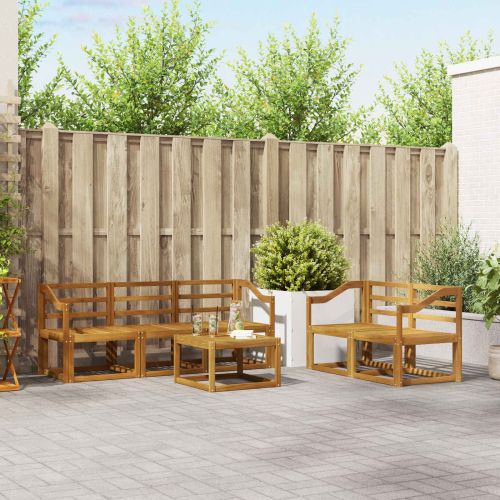 Комплект дивани за открито 6 pcs Естествен