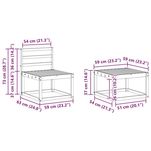 Комплект дивани за открито 7 pcs Естествен