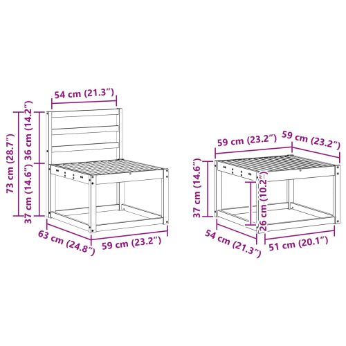 Комплект дивани за открито 7 pcs Естествен