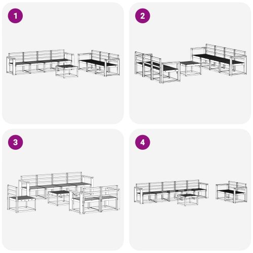 Комплект дивани за открито 8 pcs Естествен