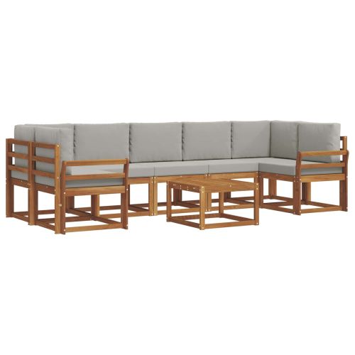 Комплект дивани за открито 8 pcs Естествено и светло сиво