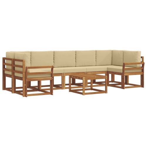 Комплект дивани за открито 8 pcs Натурален и Бежов