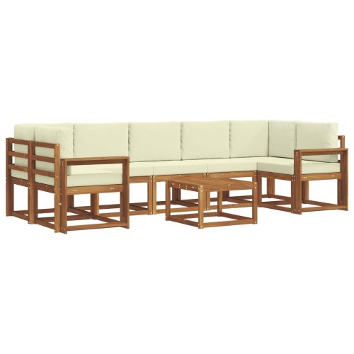 Комплект дивани за открито 8 pcs Натурален и Крема