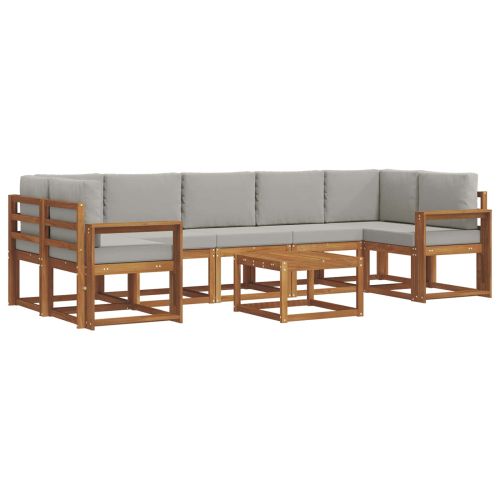 Комплект дивани за открито 8 pcs Естествено и светло сиво