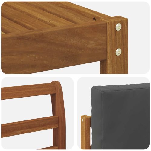 Комплект дивани за открито 9 pcs Натурален и Антрацит