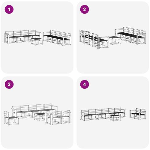 Комплект дивани за открито 9 pcs Естествен
