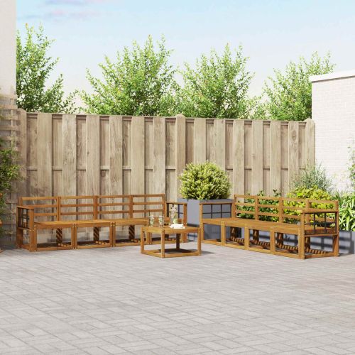 Комплект дивани за открито 9 pcs Естествен