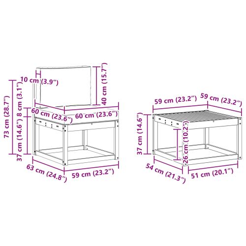 Комплект дивани за открито 9 pcs Натурален и Антрацит