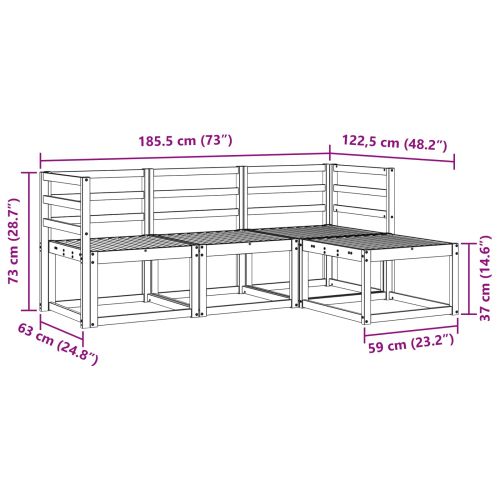 Комплект дивани за открито 4 pcs Естествен
