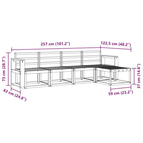 Комплект дивани за открито 5 pcs Естествен