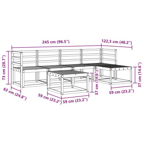Комплект дивани за открито 6 pcs Естествен