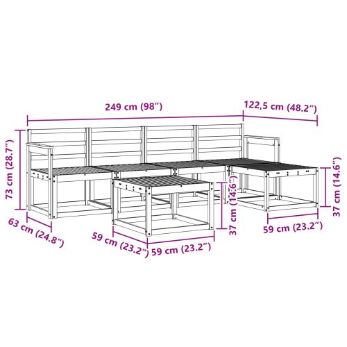 Комплект дивани за открито 6 pcs Естествен