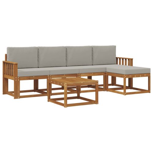 Комплект дивани за открито 6 pcs Естествено и светло сиво