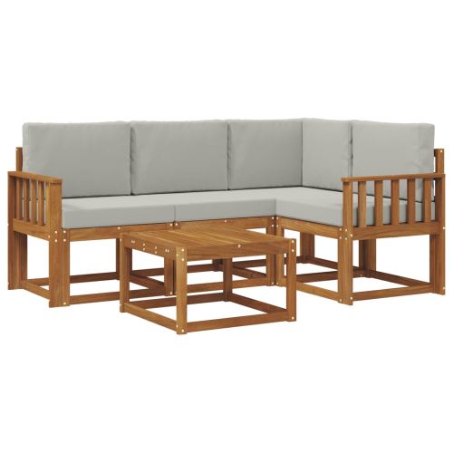 Комплект дивани за открито 5 pcs Естествено и светло сиво