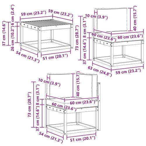 Комплект дивани за открито 5 pcs Естествено и светло сиво