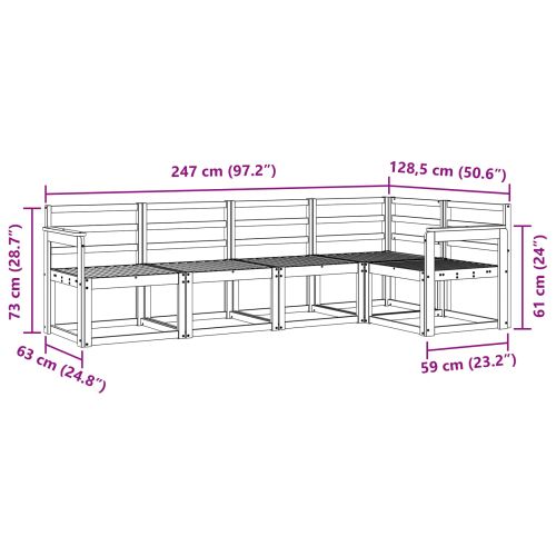 Комплект дивани 5 pcs Естествен