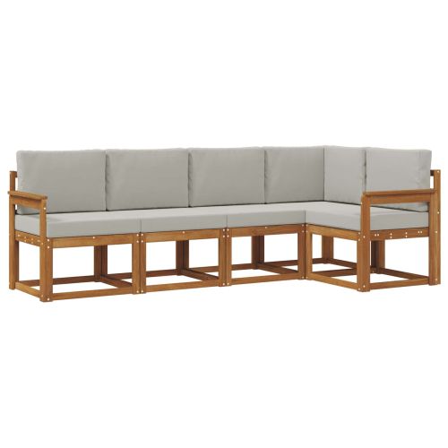 Комплект дивани с възглавница 5 pcs Естествено и светло сиво