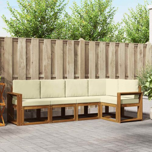 Комплект дивани с възглавница 5 pcs Натурален и Крема