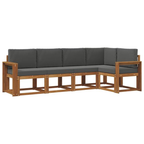 Комплект дивани с възглавница 5 pcs Натурален и Антрацит