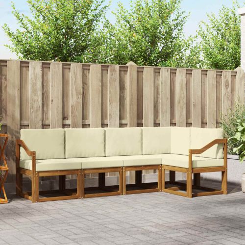 Комплект дивани с възглавница 5 pcs Натурален и Крема